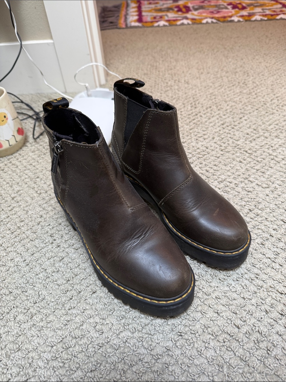 women’s doc martens Brown Leather Chelsea Boots
